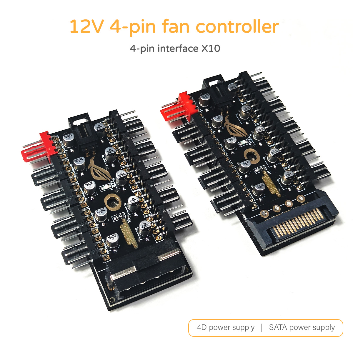 Pc Power Supply - 12V 4-pins PWM ventilatorcontrollerhub, 10-weg ventilatorsplitter,