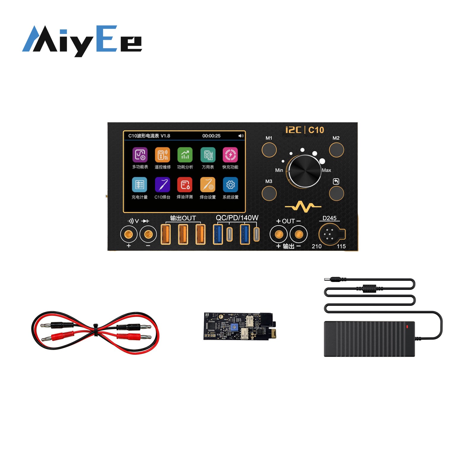 Power Supply Tester - i2C C10 4CH 280W Golfvorm Amperemeter