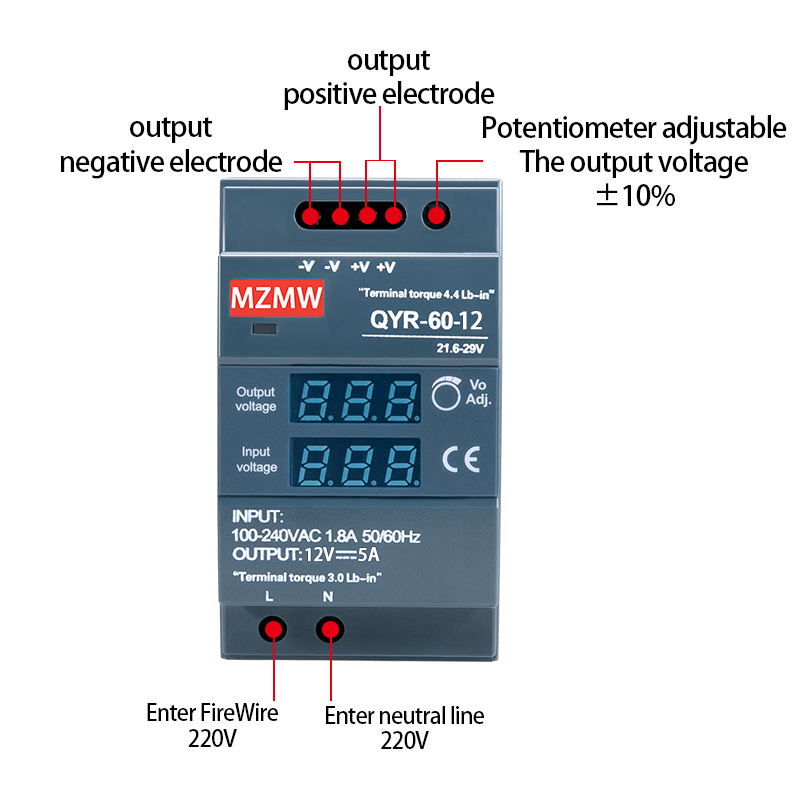 MZMW 60W 100W 150W DIN-rail sc - Smps Power Supply recensie en prijs